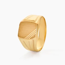 Chevalière Goliath Carree Diamantee Or Jaune