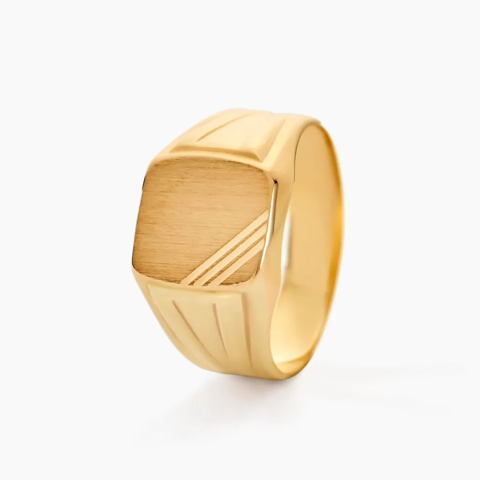Chevalière Goliath Carree Diamantee Or Jaune