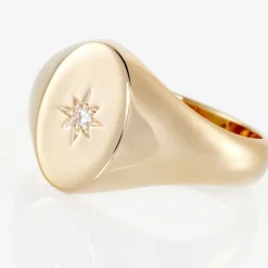 Chevalière Gwennen Plaqué Or Oxyde De Zirconium