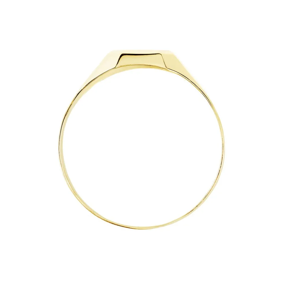 Chevalière Malcolm Carree Or Jaune Oxyde De Zirconium