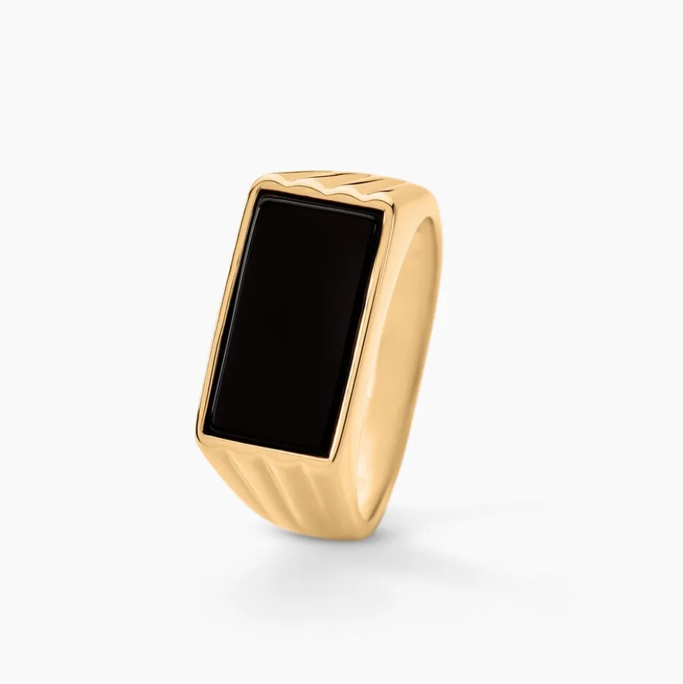 Chevalière Plaqué Hadrien Onyx
