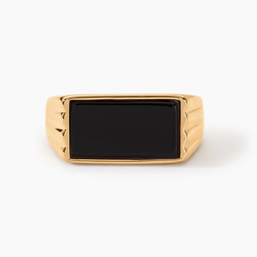 Chevalière Plaqué Hadrien Onyx