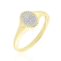 Chevalière Raza Or Jaune Diamant