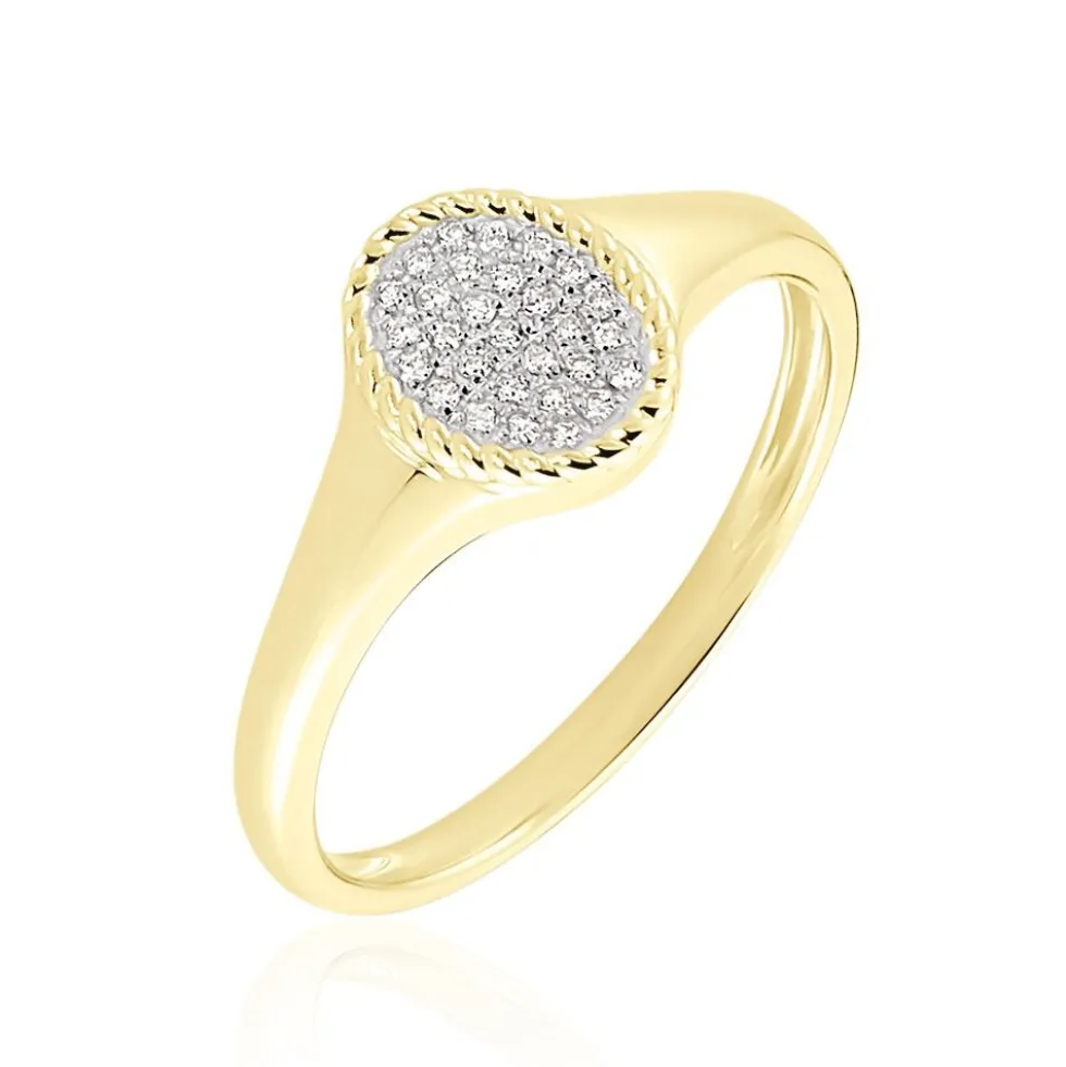 Chevalière Raza Or Jaune Diamant