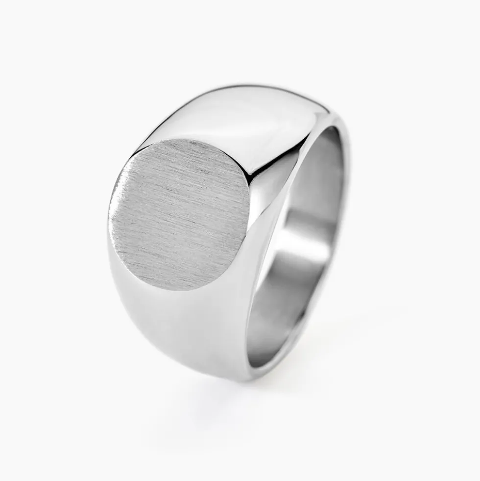 Chevalière Acier Blanc Jerald