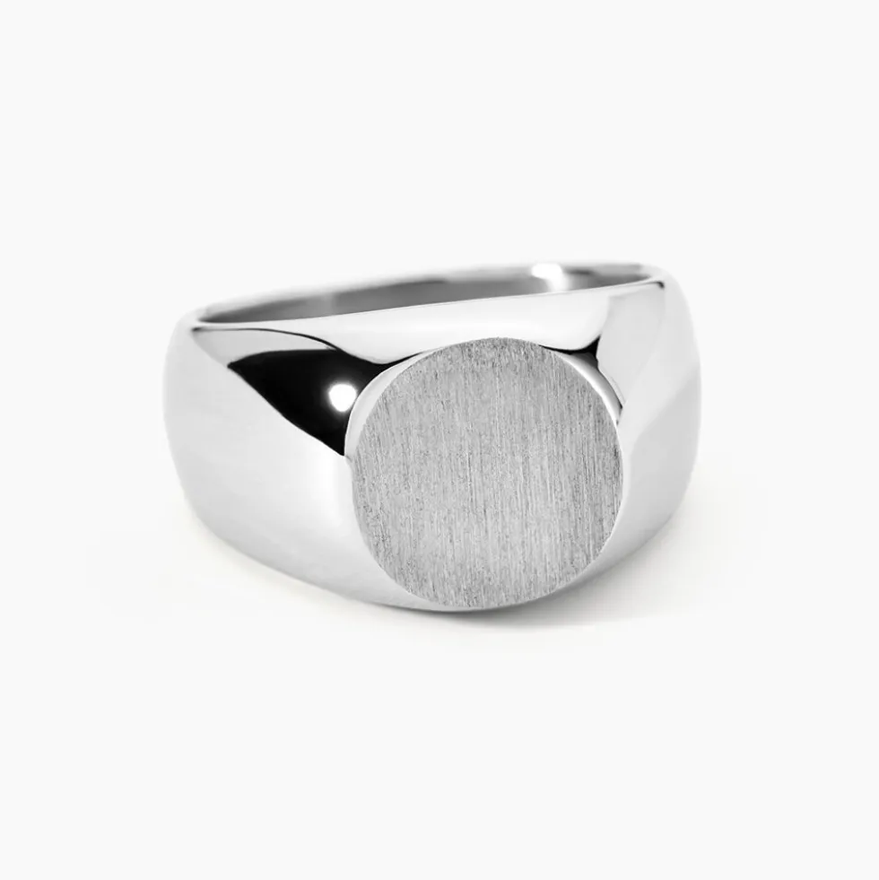 Chevalière Acier Blanc Jerald