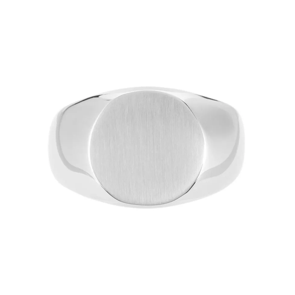 Chevalière Acier Blanc Jerald