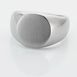 Chevalière Acier Blanc Jerald