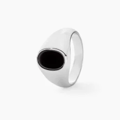 Chevalière Amaurie Argent Blanc Onyx