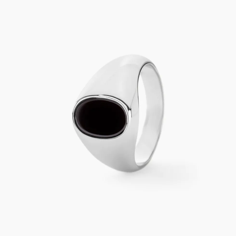 Chevalière Amaurie Argent Blanc Onyx