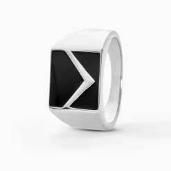 Chevalière Argent Blanc Christoffer Email
