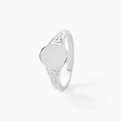 Chevalière Giacoma Argent Blanc
