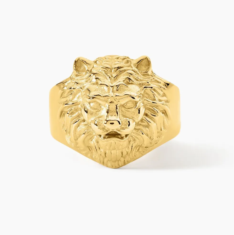 Chevalière Guess Lion King Acier Jaune