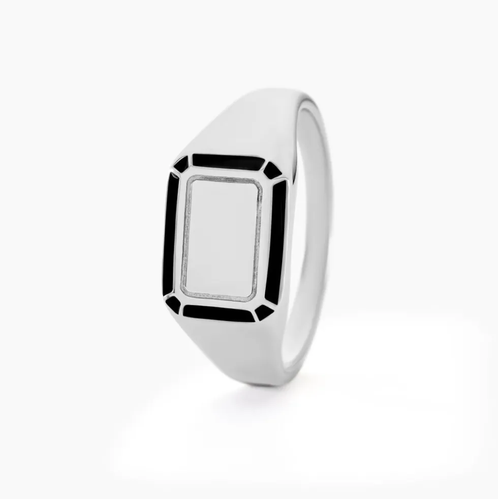 Chevalière Manny Argent Blanc