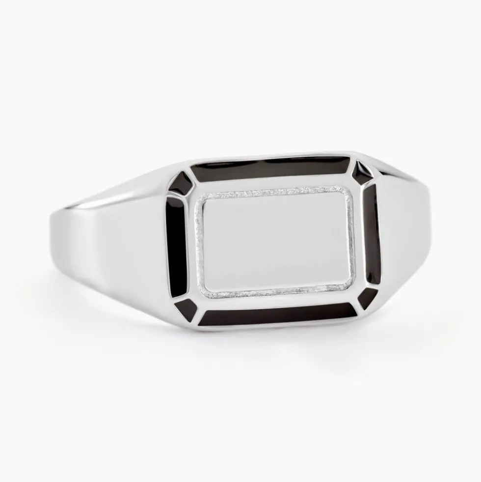 Chevalière Manny Argent Blanc