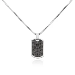 Collier Acier Blanc Sonad Oxydes De Zirconium
