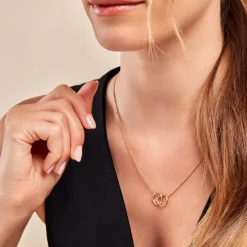 Collier Acier Doré Oxydes De Zirconium