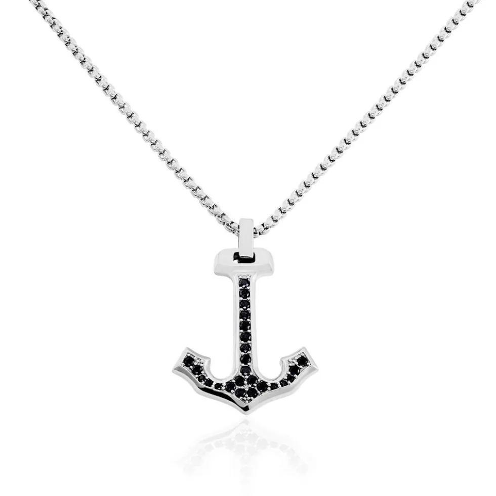 Collier Acier Vieillit Tanagra Oxydes De Zirconium