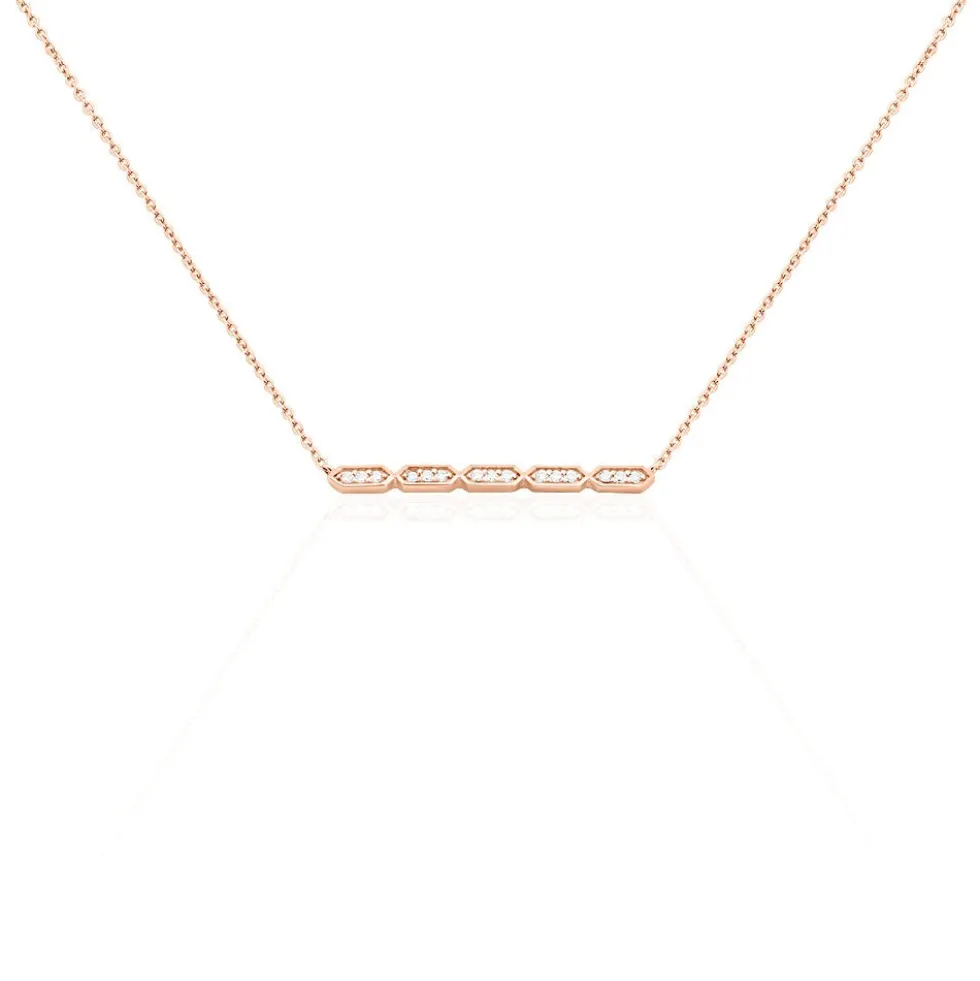 Collier Adali Argent Rose Oxyde De Zirconium