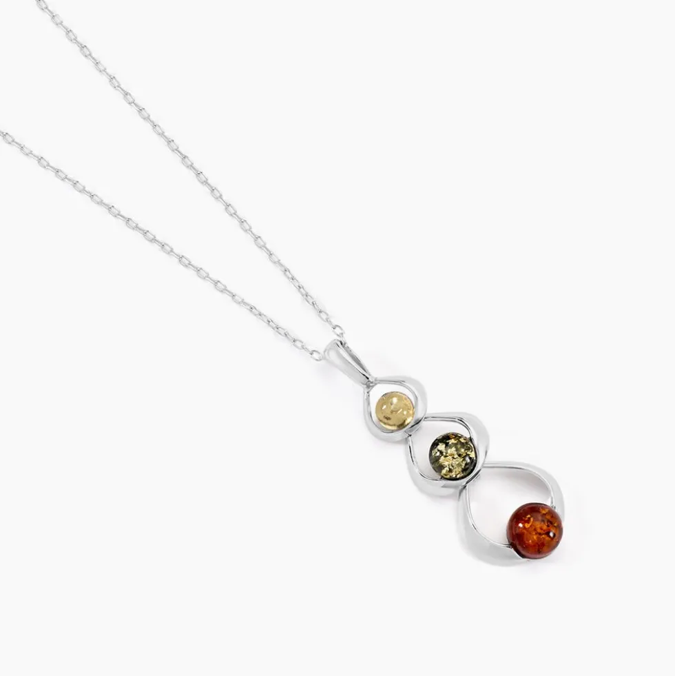 Collier Agneta Argent Blanc Ambre