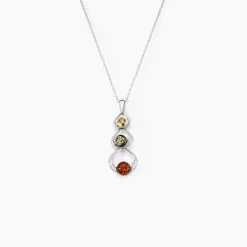 Collier Agneta Argent Blanc Ambre
