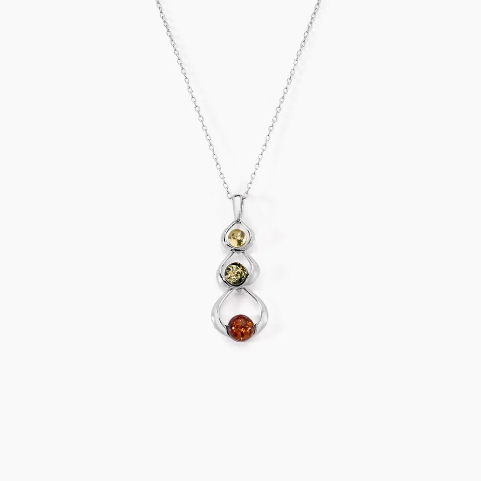 Collier Agneta Argent Blanc Ambre