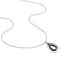 Collier Alican Argent Blanc Oxyde De Zirconium Et Céramique