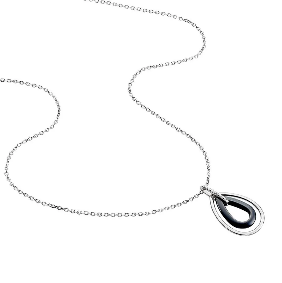 Collier Alican Argent Blanc Oxyde De Zirconium Et Céramique