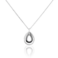 Collier Alican Argent Blanc Oxyde De Zirconium Et Céramique