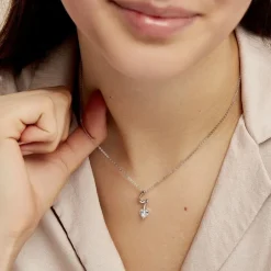 Collier Amayes Argent Blanc Oxyde De Zirconium