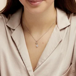 Collier Amayes Argent Blanc Oxyde De Zirconium