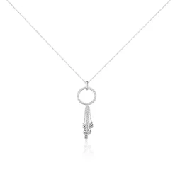 Collier Andde Argent Blanc Oxyde De Zirconium