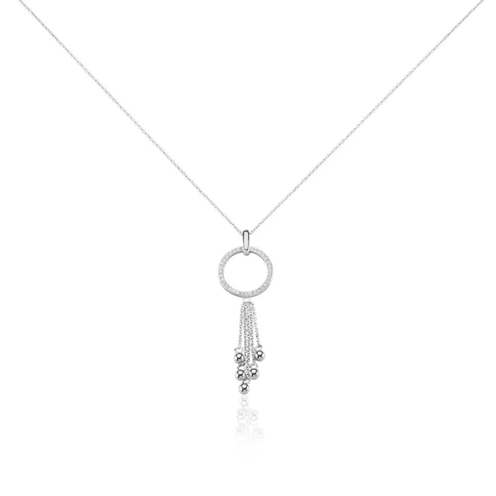 Collier Andde Argent Blanc Oxyde De Zirconium