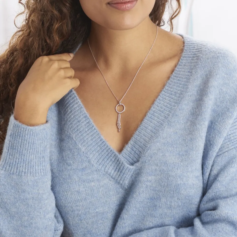 Collier Andde Argent Blanc Oxyde De Zirconium