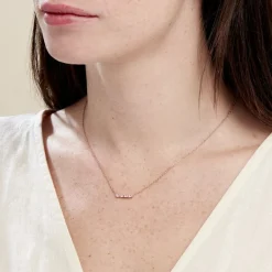 Collier Andrew Argent Rose Oxyde De Zirconium Rose