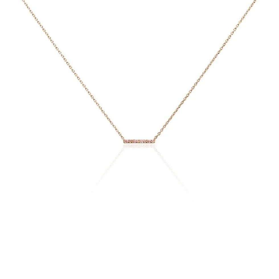 Collier Andrew Argent Rose Oxyde De Zirconium Rose