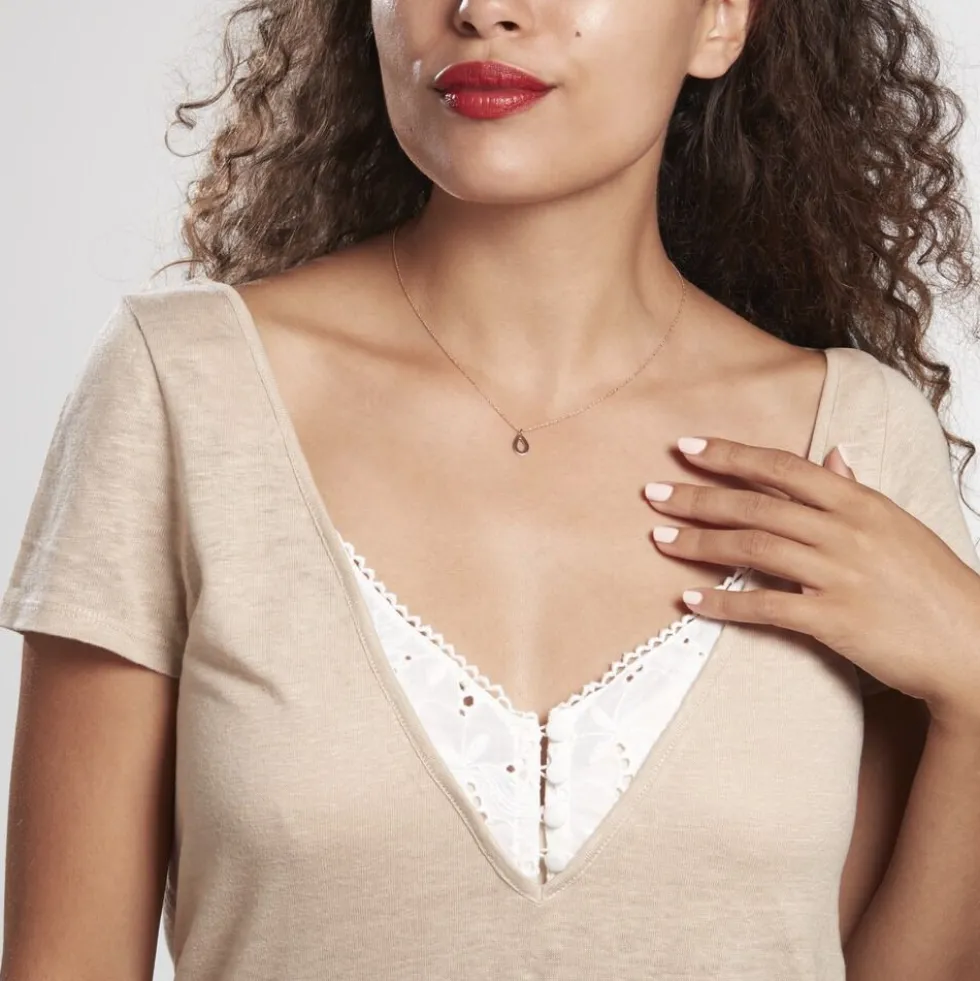 Collier Anh Argent Rose