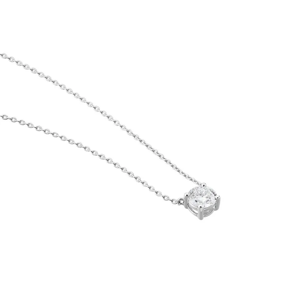 Collier Aphrodite Or Blanc Diamant Synthetique