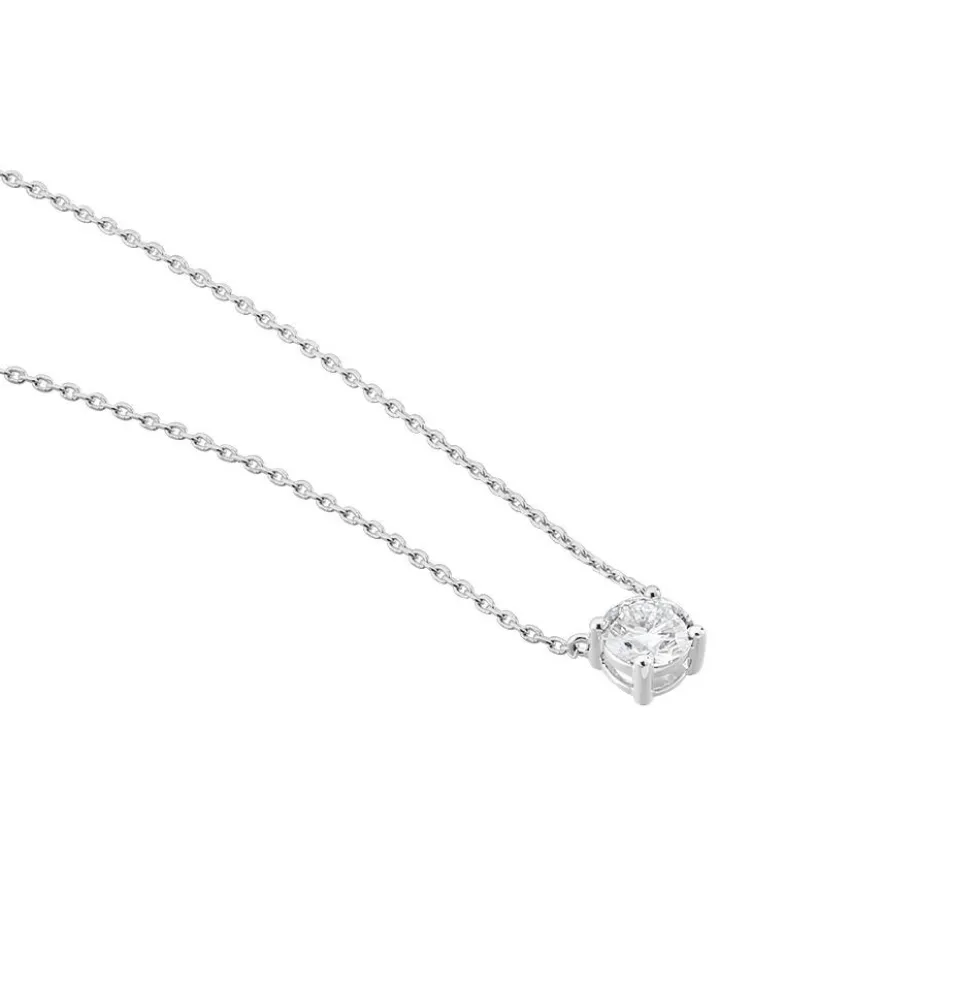 Collier Aphrodite Or Blanc Diamant Synthetique