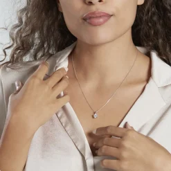 Collier Aphrodite Or Blanc Diamant Synthetique