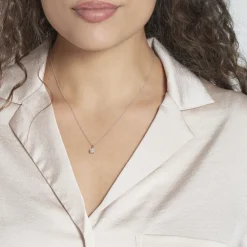 Collier Aphrodite Or Blanc Diamant Synthetique