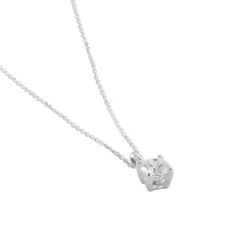 Collier Aphrodite Or Blanc Diamant Synthetique