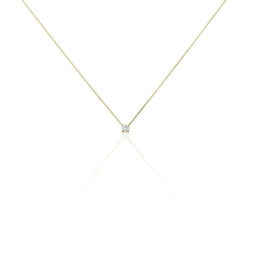 Collier Aphrodite Or Jaune Diamant Synthetique