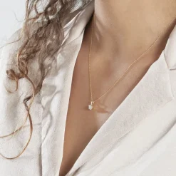 Collier Aphrodite Or Jaune Diamant Synthetique
