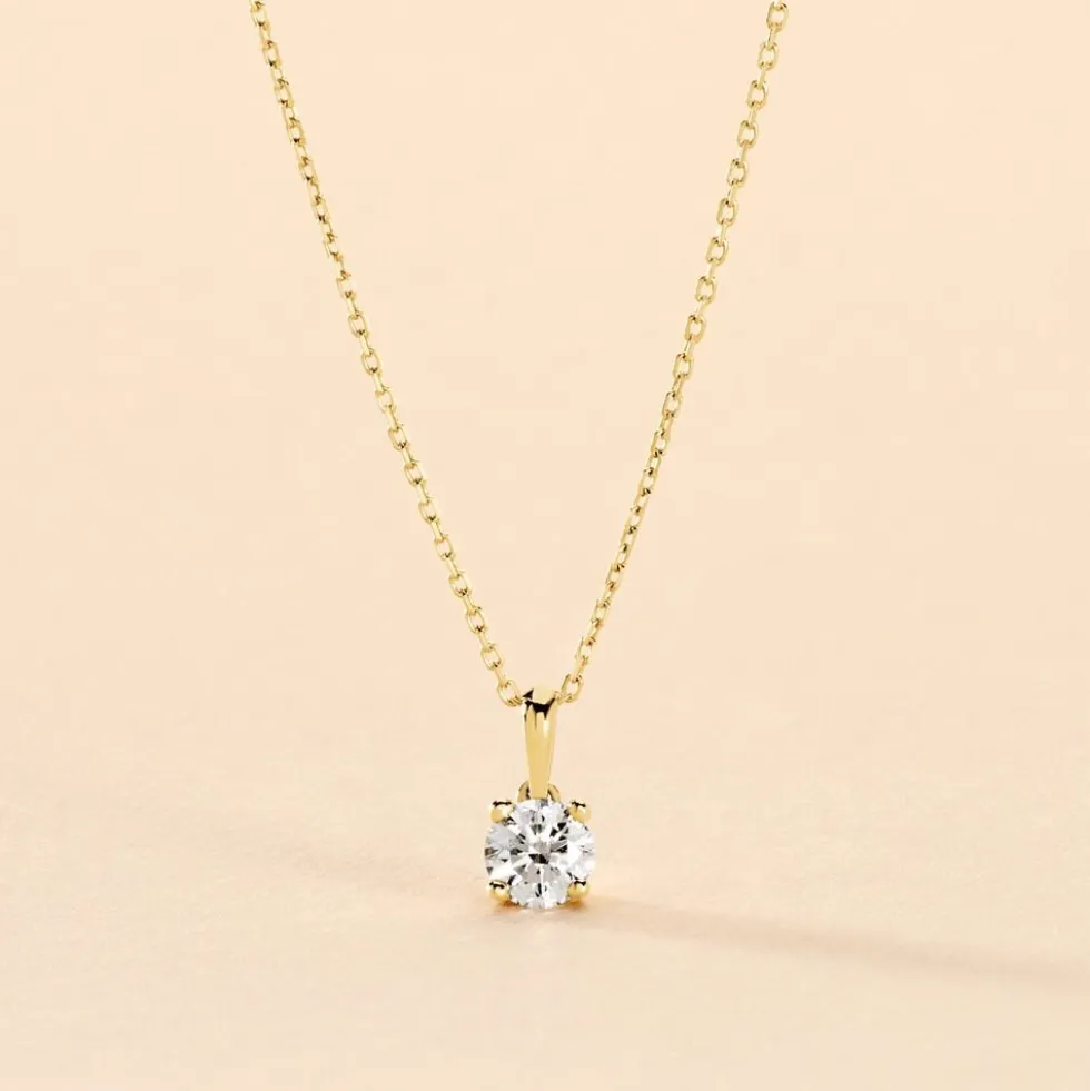 Collier Aphrodite Or Jaune Diamant Synthetique