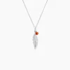 Collier Argent Blanc Adriane Ambre