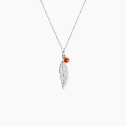 Collier Argent Blanc Adriane Ambre