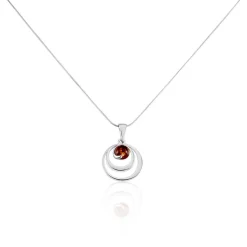 Collier Argent Blanc Alanna Ambre