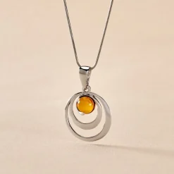 Collier Argent Blanc Alanna Ambre