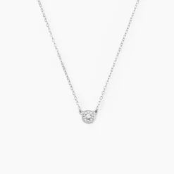Collier Argent Blanc Auxana Oxyde De Zirconium